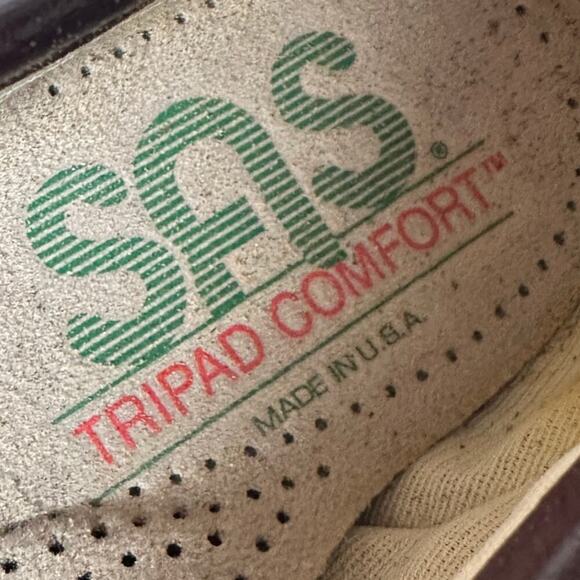 SAS Size 6.5 Vintage Red Wine Simplify Leather Slip On Loafer Tripad Comfort - Picture 7 of 9